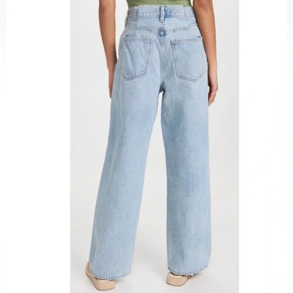 AGOLDE Dax Upside Pleated Waist Jeans In Sideline Wide Leg Size 27 - Picture 4 of 15